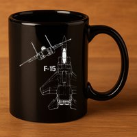 F15 Eagle Jet Military Stealth Fighter Jet 11oz C Handle Ceramic Mug