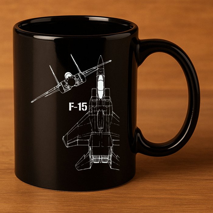 F15 Eagle Jet Military Stealth Fighter Jet 11oz C Handle Ceramic Mug