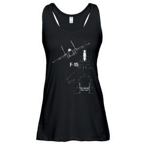 F15 Eagle Jet Military Stealth Fighter Jet Ladies Essential Flowy Tank