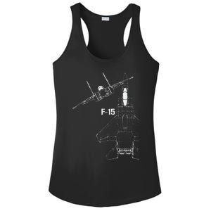 F15 Eagle Jet Military Stealth Fighter Jet Ladies PosiCharge Competitor Racerback Tank