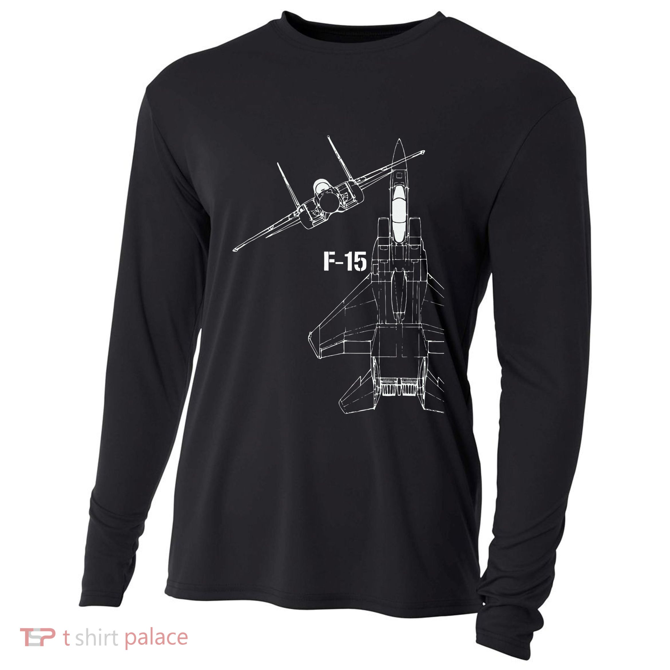 F15 Eagle Jet Military Stealth Fighter Jet Cooling Performance Long Sleeve Crew
