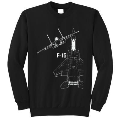 F15 Eagle Jet Military Stealth Fighter Jet Tall Sweatshirt