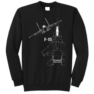 F15 Eagle Jet Military Stealth Fighter Jet Tall Sweatshirt