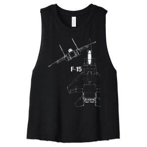 F15 Eagle Jet Military Stealth Fighter Jet Women's Racerback Cropped Tank