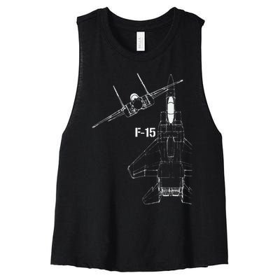 F15 Eagle Jet Military Stealth Fighter Jet Women's Racerback Cropped Tank