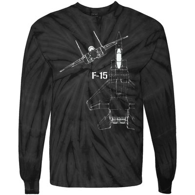 F15 Eagle Jet Military Stealth Fighter Jet Tie-Dye Long Sleeve Shirt