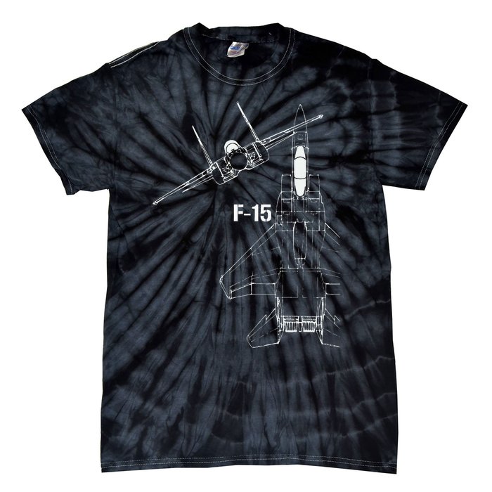 F15 Eagle Jet Military Stealth Fighter Jet Tie-Dye T-Shirt