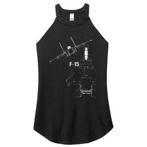 F15 Eagle Jet Military Stealth Fighter Jet Women's Perfect Tri Rocker Tank