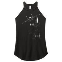 F15 Eagle Jet Military Stealth Fighter Jet Women’s Perfect Tri Rocker Tank