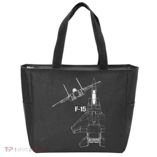 F15 Eagle Jet Military Stealth Fighter Jet Zip Tote Bag