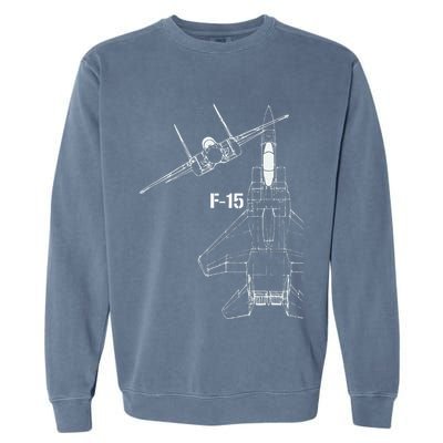 F15 Eagle Jet Military Stealth Fighter Jet Garment-Dyed Sweatshirt