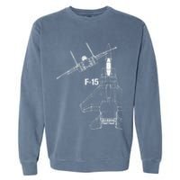 F15 Eagle Jet Military Stealth Fighter Jet Garment-Dyed Sweatshirt