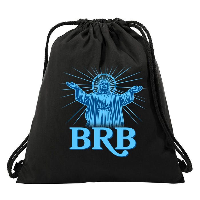 Funny Easter Jesus BRB Be Right Back Drawstring Bag