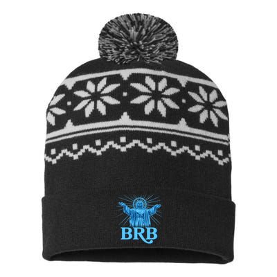 Funny Easter Jesus BRB Be Right Back USA-Made Snowflake Beanie