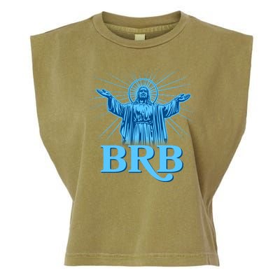 Funny Easter Jesus BRB Be Right Back Garment-Dyed Women's Muscle Tee