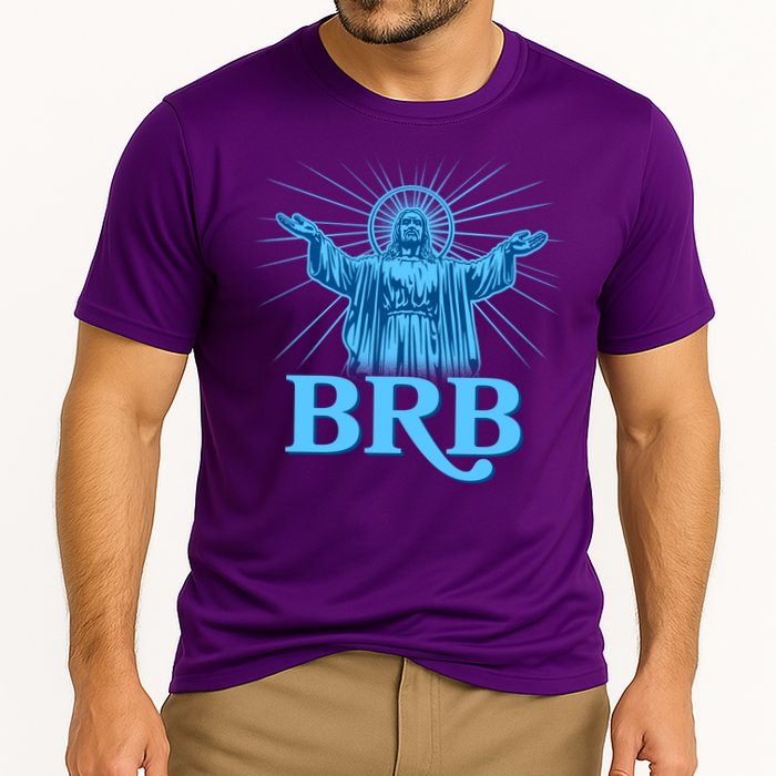 Funny Easter Jesus BRB Be Right Back Cooling Performance Crew T-Shirt