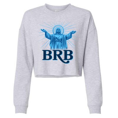 Funny Easter Jesus BRB Be Right Back Cropped Pullover Crew