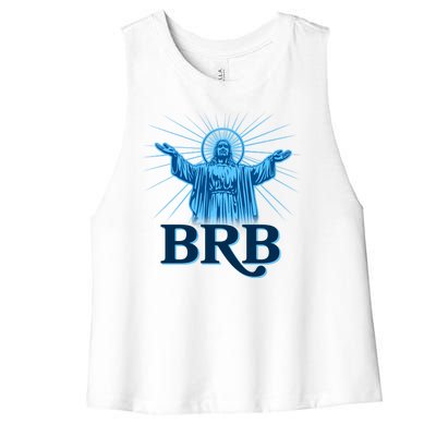 Funny Easter Jesus BRB Be Right Back Women's Racerback Cropped Tank