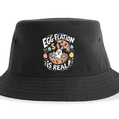 Funny Easter Jokes On Egg Inflation Eggflation Eggflation Sustainable Bucket Hat