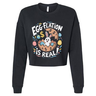 Funny Easter Jokes On Egg Inflation Eggflation Eggflation Cropped Pullover Crew