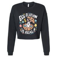 Funny Easter Jokes On Egg Inflation Eggflation Eggflation Cropped Pullover Crew