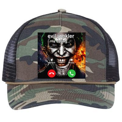 Funny Evil Jonkler Is Calling Halloween Retro Rope Trucker Hat Cap