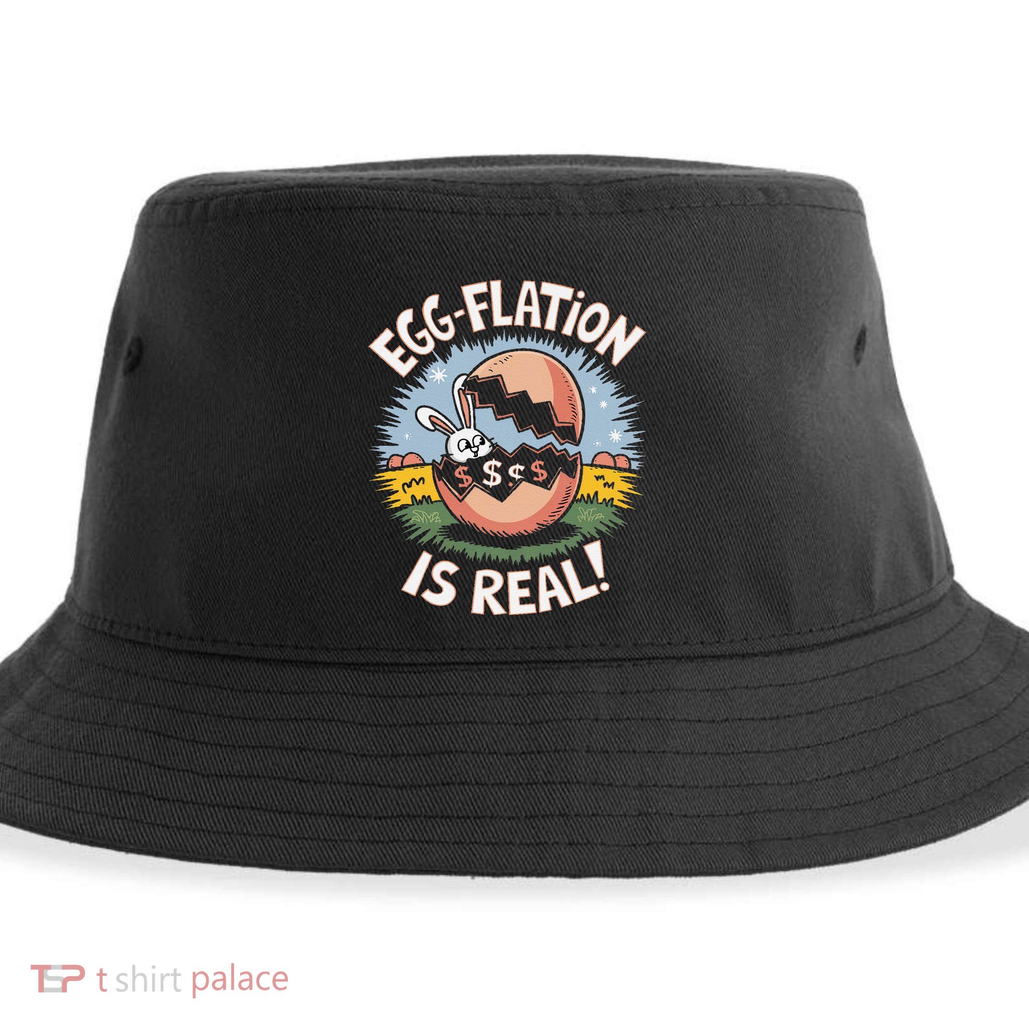 Funny Easter Jokes On Egg Inflation Eggflation Eggflation Sustainable Bucket Hat