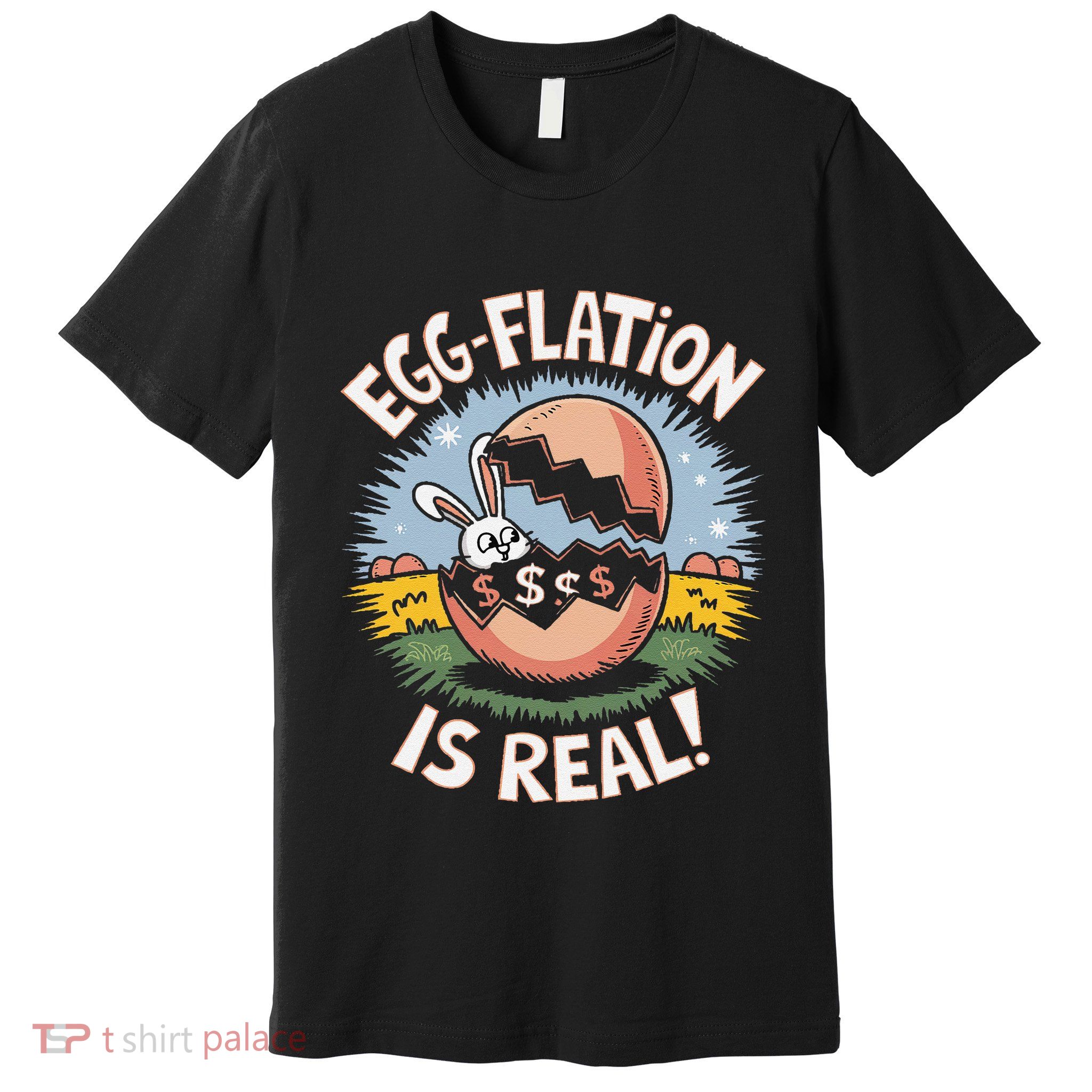 Funny Easter Jokes On Egg Inflation Eggflation Eggflation Premium T-Shirt