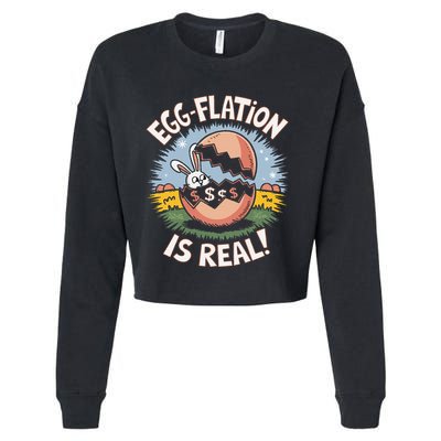 Funny Easter Jokes On Egg Inflation Eggflation Eggflation Cropped Pullover Crew
