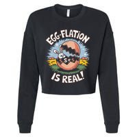 Funny Easter Jokes On Egg Inflation Eggflation Eggflation Cropped Pullover Crew