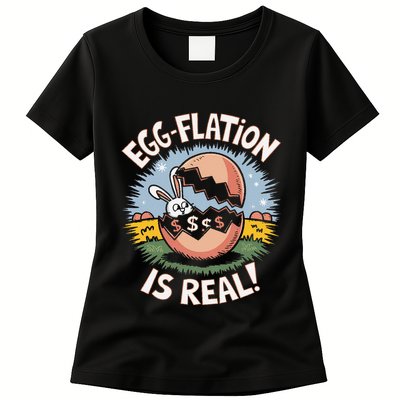 Funny Easter Jokes On Egg Inflation Eggflation Eggflation Womens T-Shirt