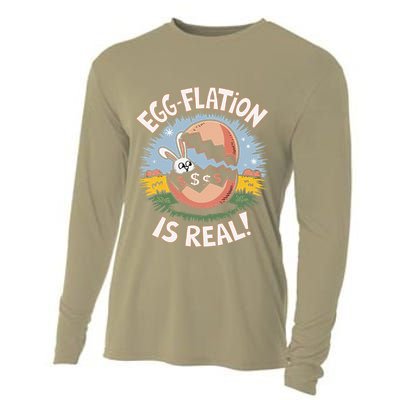 Funny Easter Jokes On Egg Inflation Eggflation Eggflation Cooling Performance Long Sleeve Crew