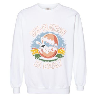 Funny Easter Jokes On Egg Inflation Eggflation Eggflation Garment-Dyed Sweatshirt