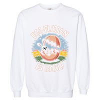 Funny Easter Jokes On Egg Inflation Eggflation Eggflation Garment-Dyed Sweatshirt