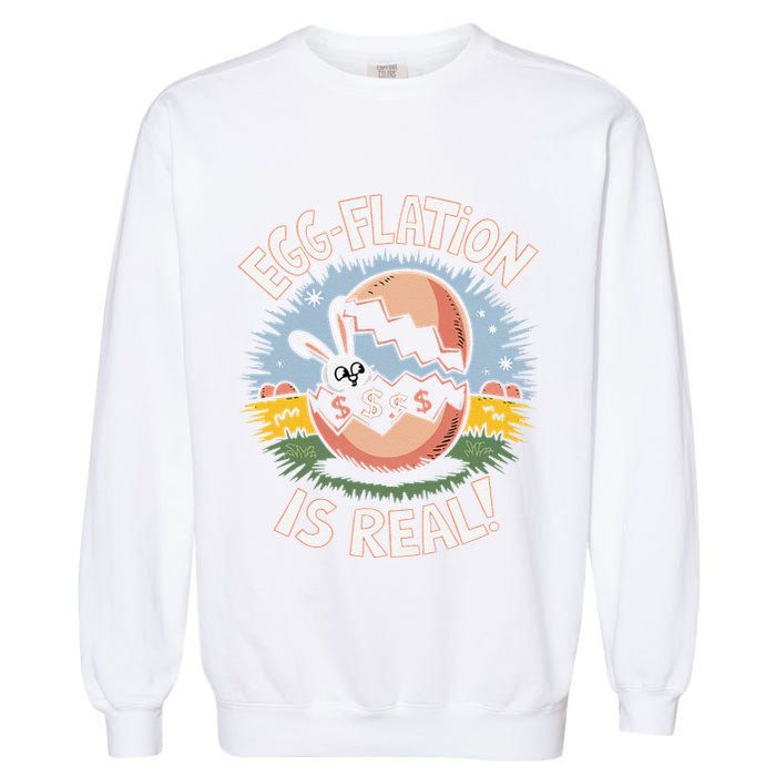 Funny Easter Jokes On Egg Inflation Eggflation Eggflation Garment-Dyed Sweatshirt