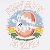 Funny Easter Jokes On Egg Inflation Eggflation Eggflation Garment-Dyed Sweatshirt