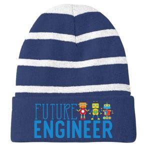 Future Engineer Kids Dream Job For Kids Striped Beanie with Solid Band