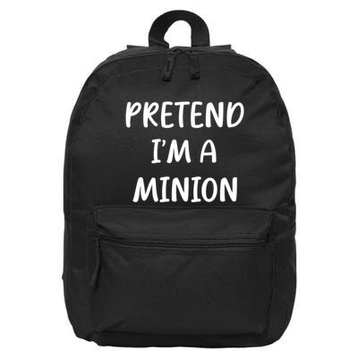 Funny Easy Lazy Halloween Pretend IM A Minion Costume 16 in Basic Backpack