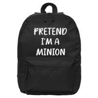 Funny Easy Lazy Halloween Pretend IM A Minion Costume 16 in Basic Backpack