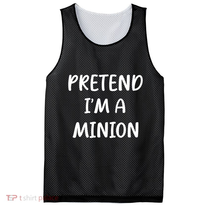 Funny Easy Lazy Halloween Pretend IM A Minion Costume Mesh Reversible Basketball Jersey Tank