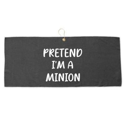 Funny Easy Lazy Halloween Pretend IM A Minion Costume Large Microfiber Waffle Golf Towel