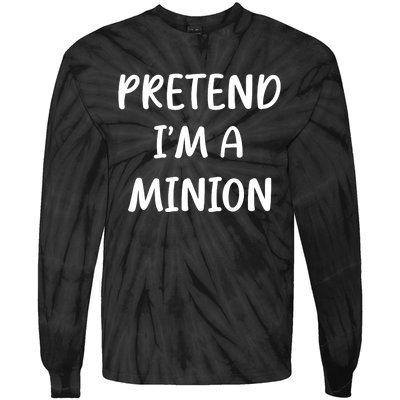 Funny Easy Lazy Halloween Pretend IM A Minion Costume Tie-Dye Long Sleeve Shirt