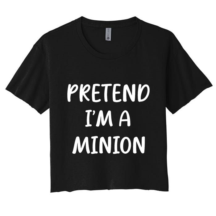 Funny Easy Lazy Halloween Pretend IM A Minion Costume Crop Top