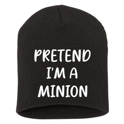 Funny Easy Lazy Halloween Pretend IM A Minion Costume Short Acrylic Beanie