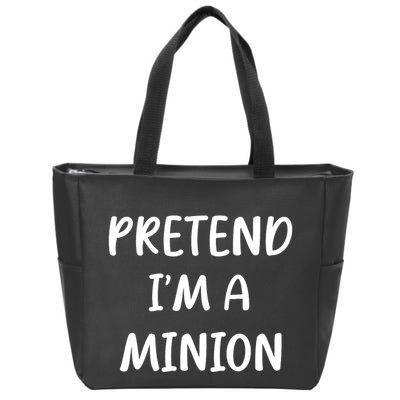 Funny Easy Lazy Halloween Pretend IM A Minion Costume Zip Tote Bag