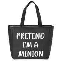 Funny Easy Lazy Halloween Pretend IM A Minion Costume Zip Tote Bag