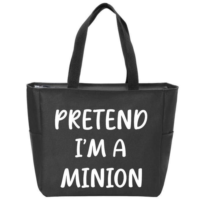Funny Easy Lazy Halloween Pretend IM A Minion Costume Zip Tote Bag