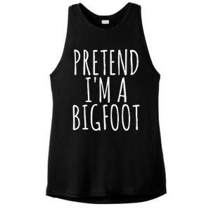 Funny Easy Lazy Halloween PRETEND IM A BIGFOOT COSTUME Ladies PosiCharge Tri-Blend Wicking Tank