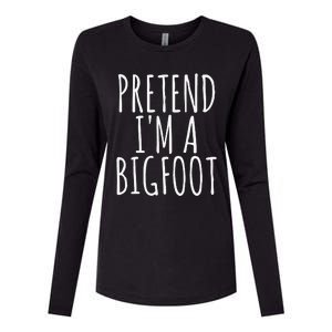 Funny Easy Lazy Halloween PRETEND IM A BIGFOOT COSTUME Womens Cotton Relaxed Long Sleeve T-Shirt