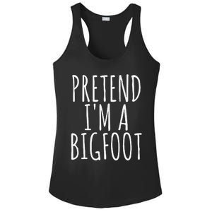 Funny Easy Lazy Halloween PRETEND IM A BIGFOOT COSTUME Ladies PosiCharge Competitor Racerback Tank